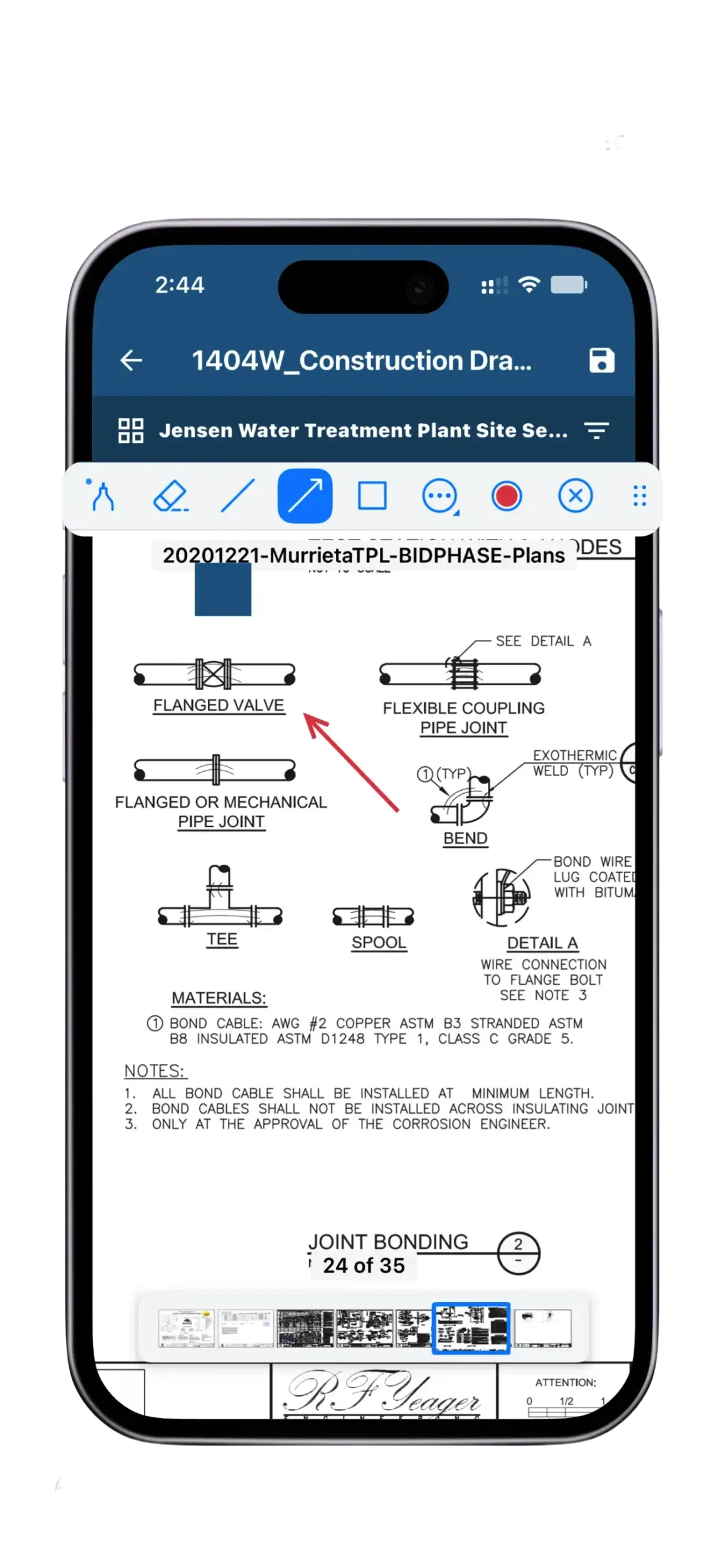 Construction drawing app interface