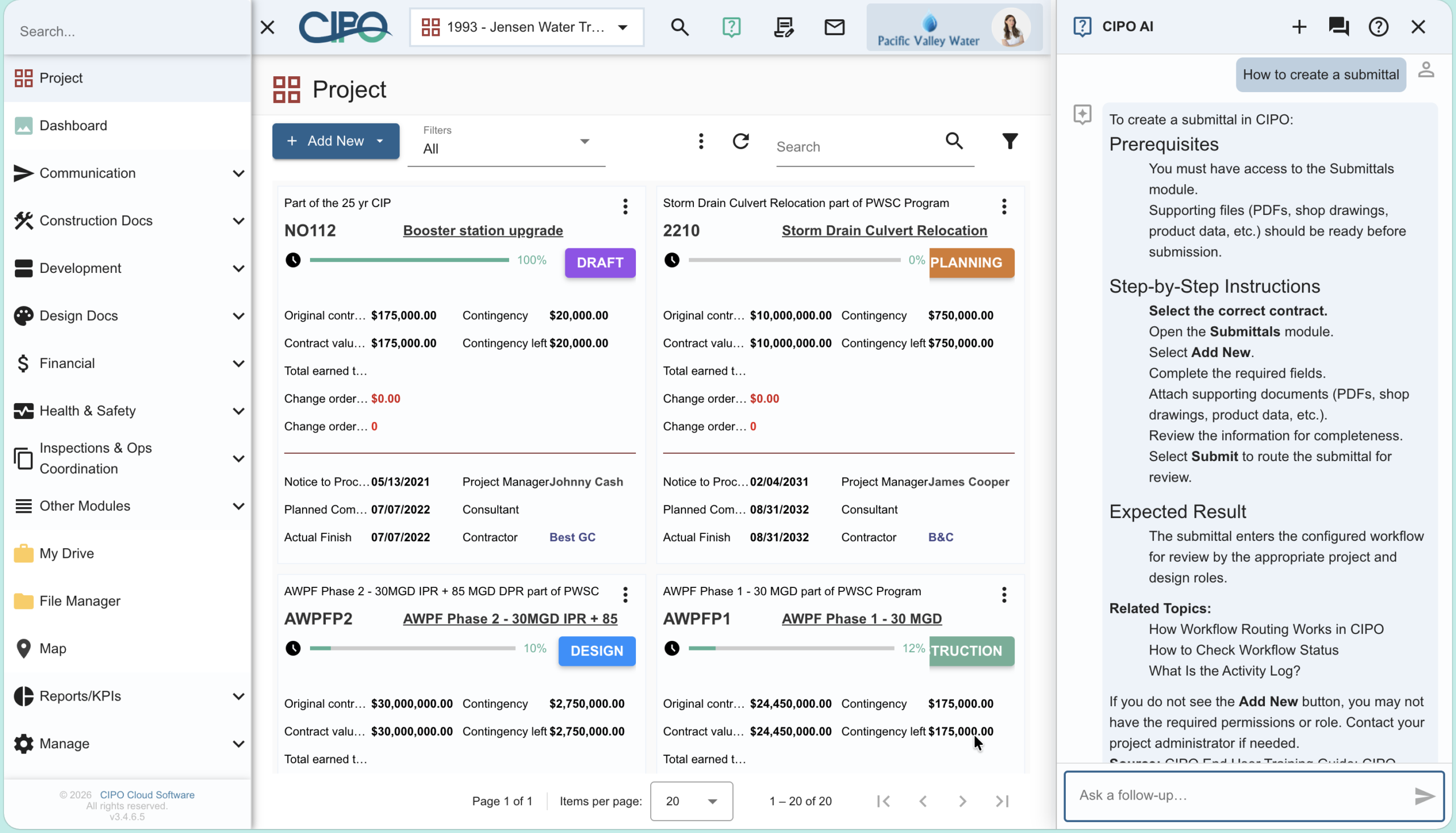 
			CIPO Project Management Dashboard Example